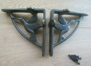 Pair Of 5inch Flying Duck Shelf Brackets Antique Iron.