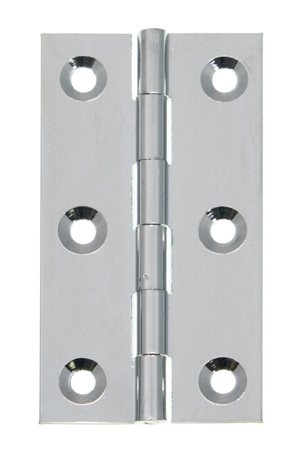 Solid Drawn Brass Plain Butt Hinge Polished Chrome Pack of 2