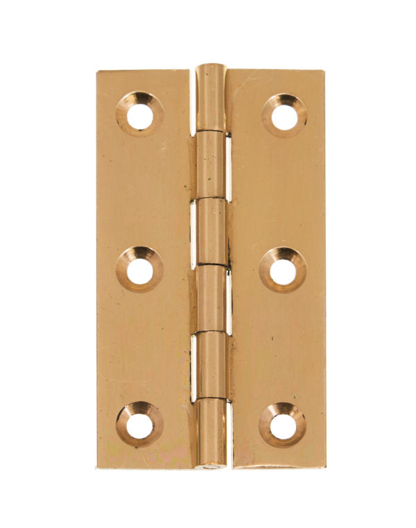 Solid Drawn Brass Plain Butt Hinge Polished Brass Pack of 2