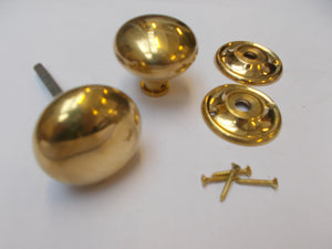 Rim Cottage Knob Set Natural Brass 55mm.