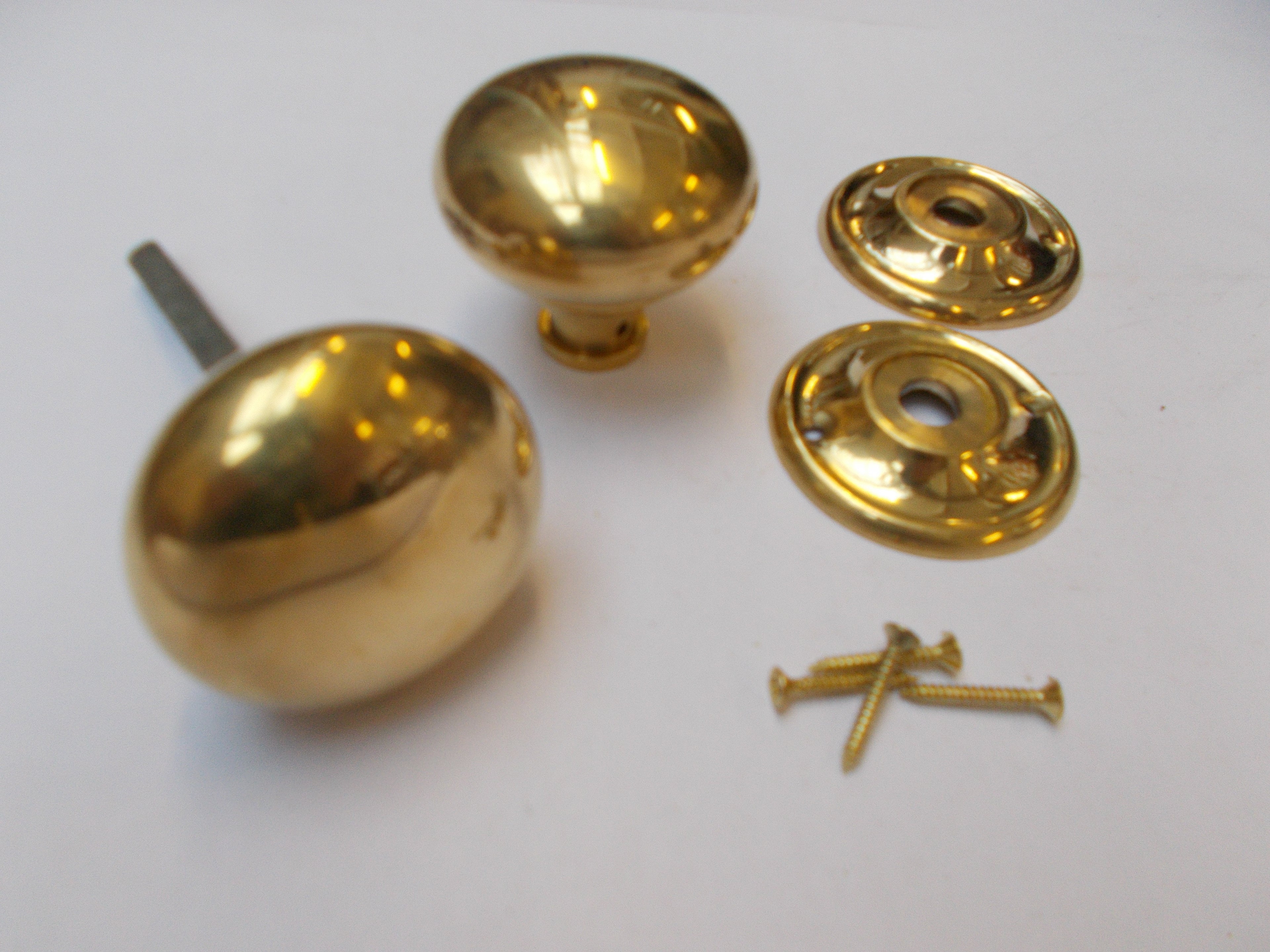 Rim Cottage Knob Set Natural Brass 55mm.