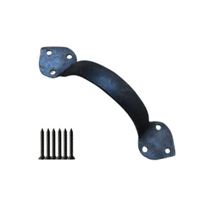 6inch Hand Forged Spear Leaf Pull Handle Black Wax.