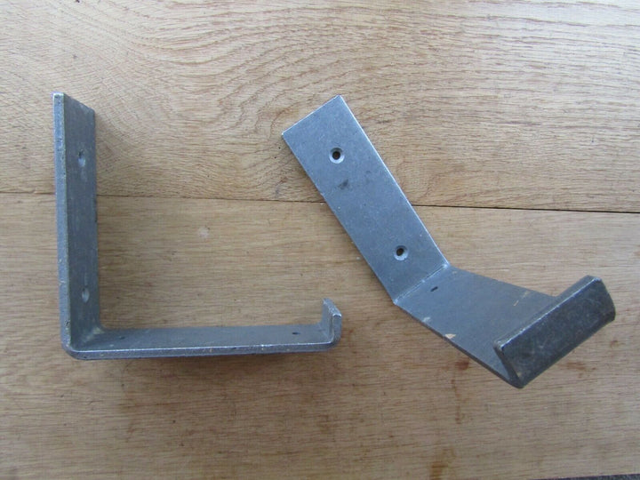Pair of 6inch Lipped J Utility Shelf Bracket Antique Iron.