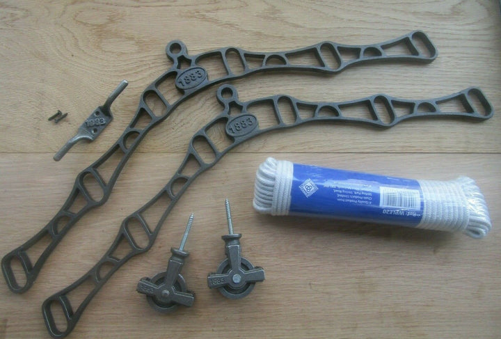 6 Lath 1883 Embossed Antique Iron Clothes Airer Kit Only.