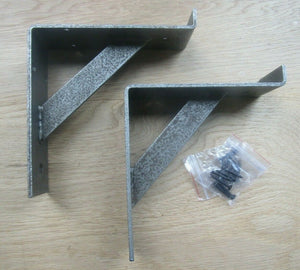 Pair of 6inch Lipped Window,Brace Brackets Antique Iron.