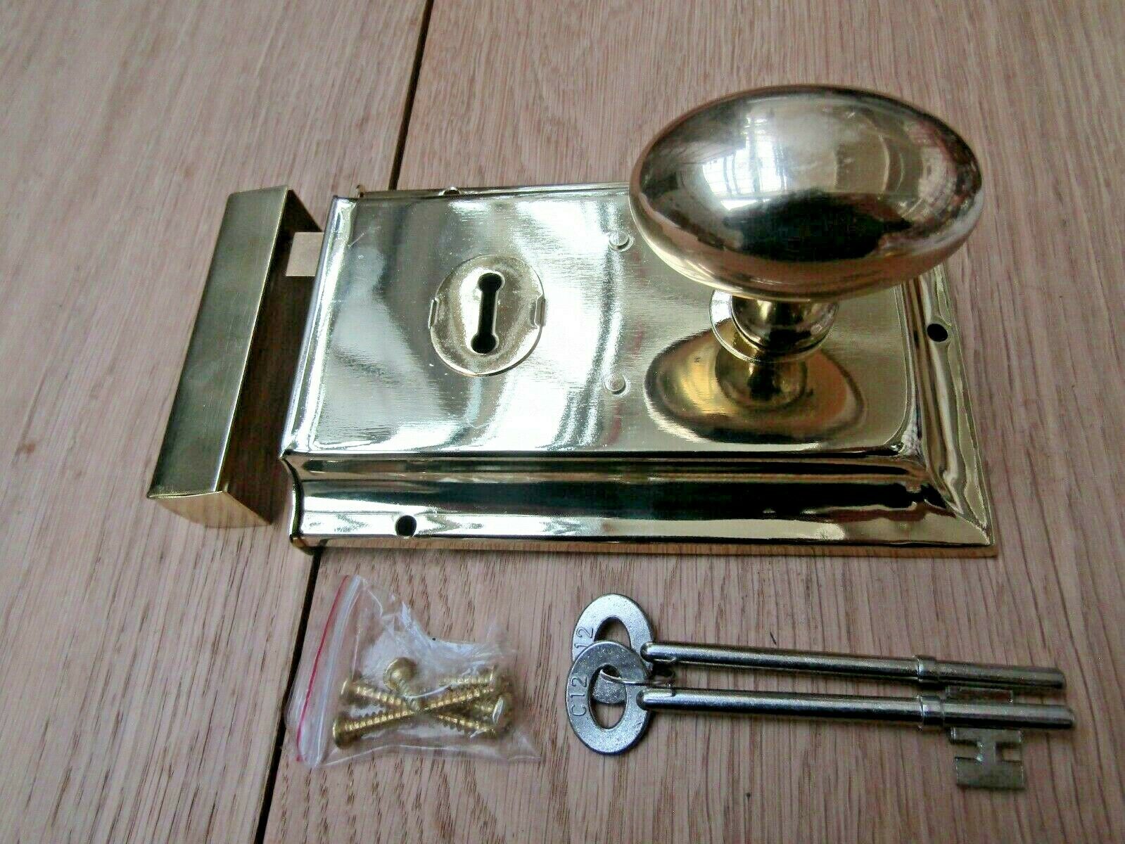 6inch Rim Lock Brass & Oval Rim Brass Set.