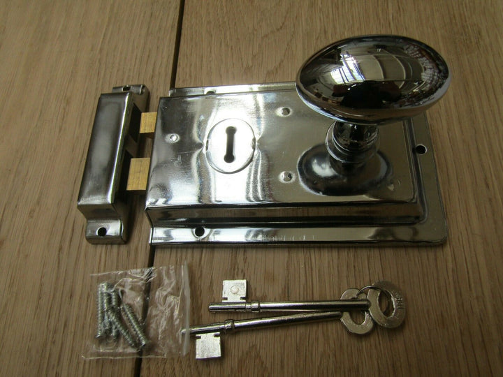 6inch Rim Lock Chrome & Oval Rim Polished Chrome Set.