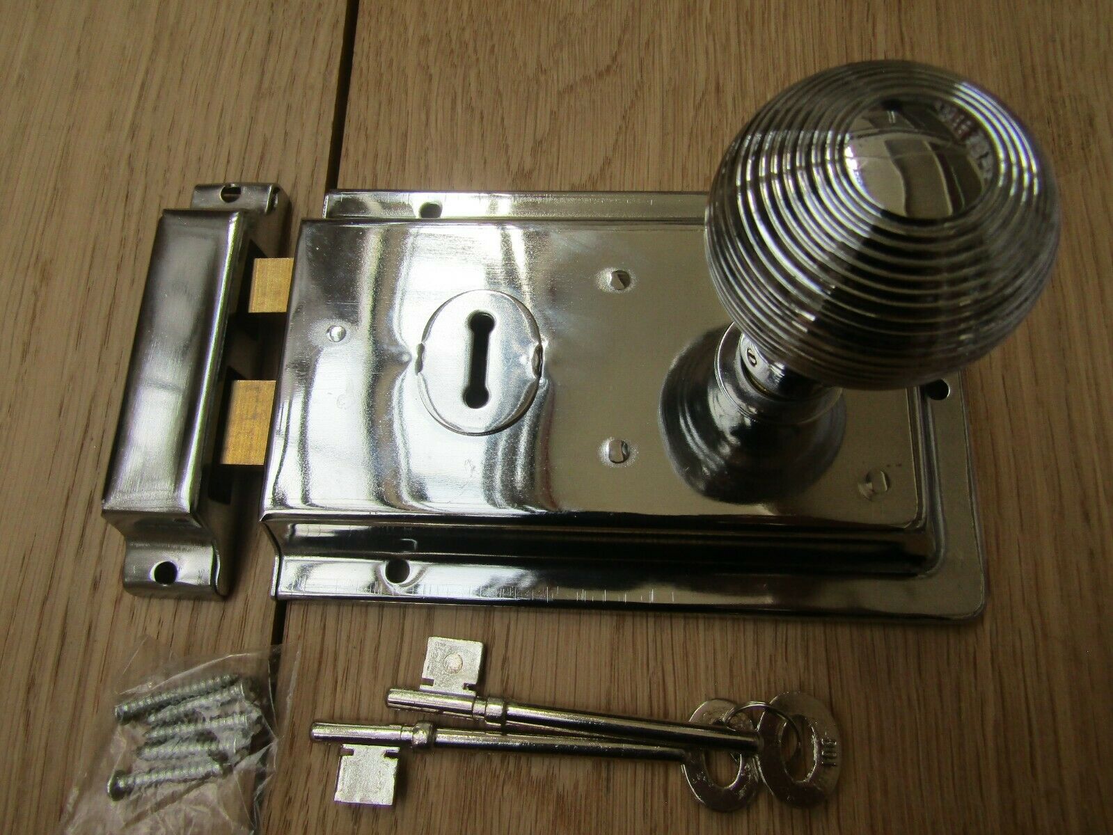 6inch Rim Lock Polished Chrome & Reeded Rim Polished Chrome Set.