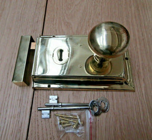 6inch Rim Lock Brass & Victorian Rim Brass Set.