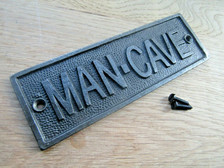 9inch Cast Iron Man Cave Plaque.