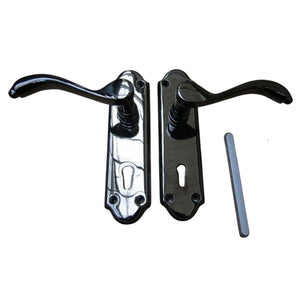 Pair of Florida Lever Lock Handles black nickel.
