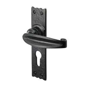 Pair of Tewkesbury Euro Profile Lock Handles Black Antique.
