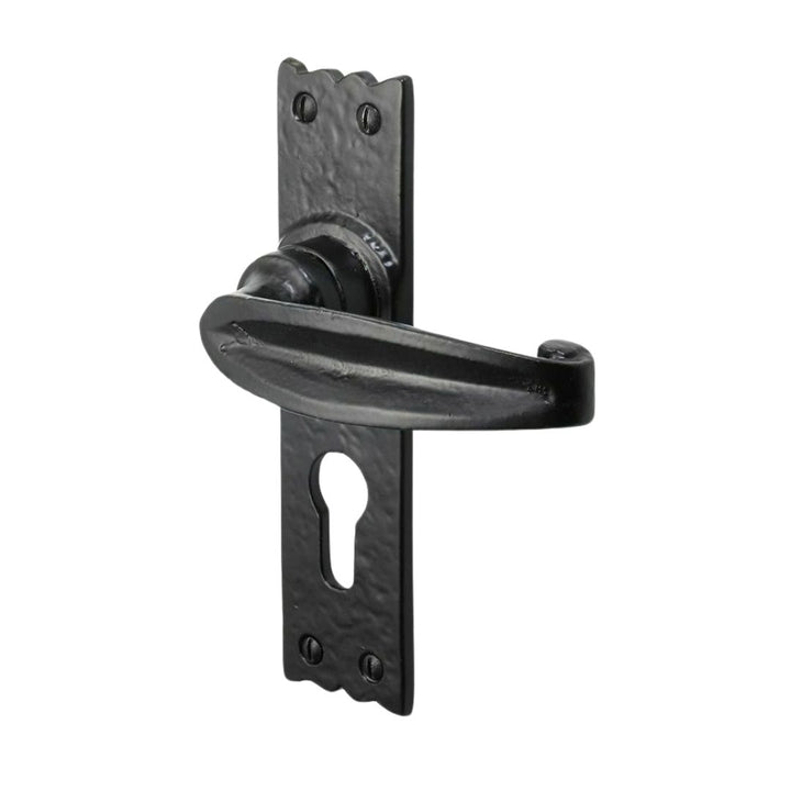 Pair of Tewkesbury Euro Profile Lock Handles Black Antique.