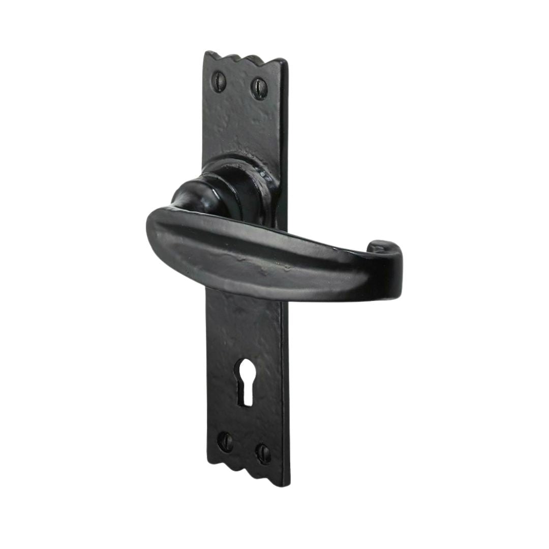 Pair Of Tewkesbury Lever Lock Handles Black Antique.