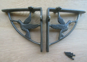 Pair Of 6inch Flying Duck Shelf Brackets Antique Iron.