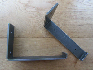 Pair of 9inch Lipped J Utility Shelf Bracket Antique Iron.