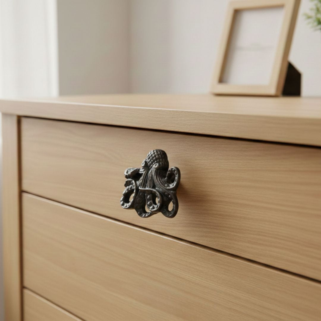 70mm Octopus Cupboard Knob Antique Iron

