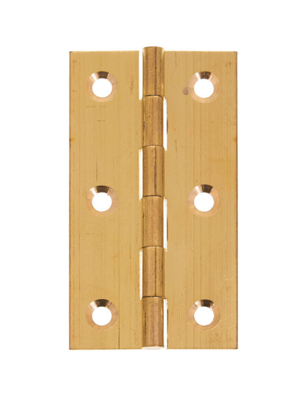 Solid Drawn Brass Plain Butt Hinge Satin Brass Pack of 2