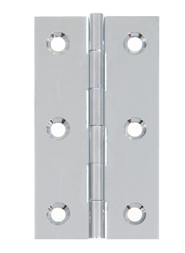 Solid Drawn Brass Plain Butt Hinge Polished Chrome Pack of 2