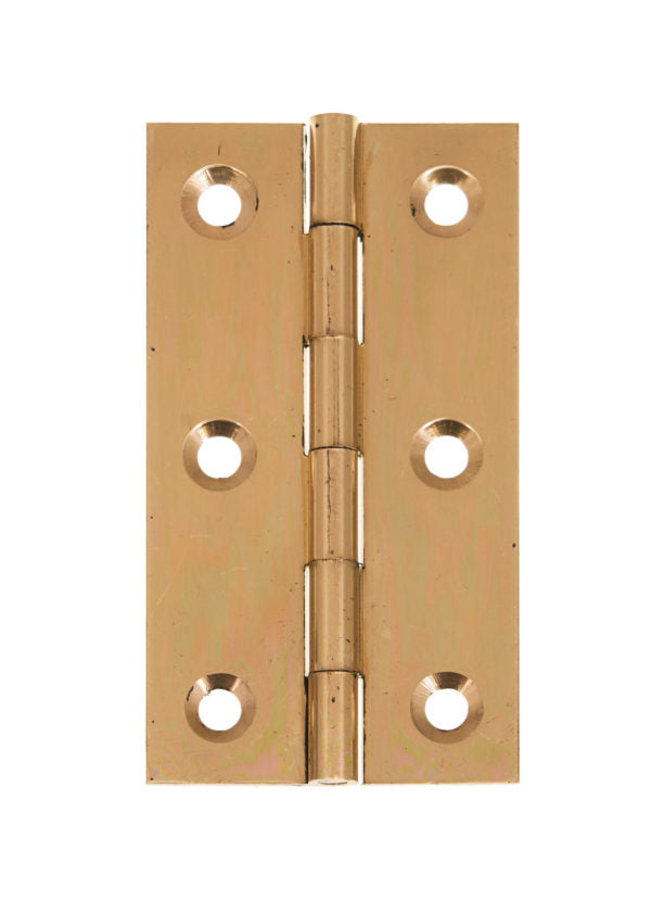 Solid Drawn Brass Plain Butt Hinge Polished Brass Pack of 2