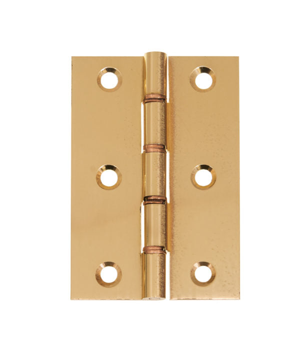 Double Phosphor Bronze Washered Hinge Polished Brass Pack of 2