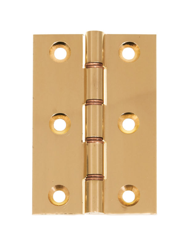 Double Phosphor Bronze Washered Hinge Polished Brass Pack of 2