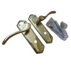 Bathroom Lever Door Handle Turin Polished Brass.