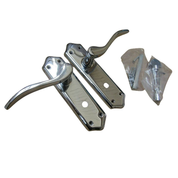 Bathroom Lever Door Handle Turin Polished Chrome.