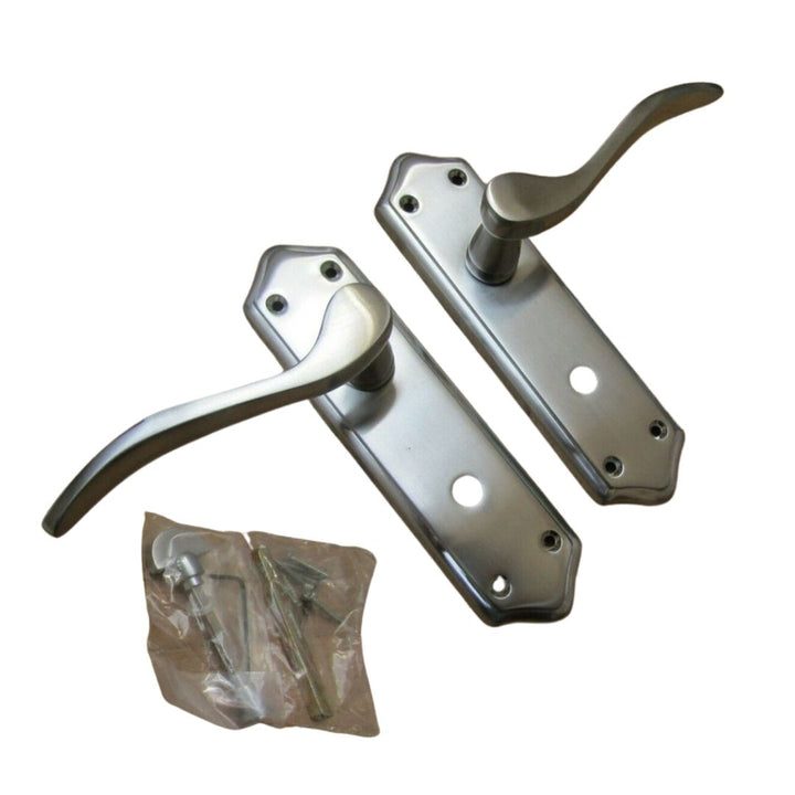 Bathroom Lever Door Handle Turin Satin Chrome.