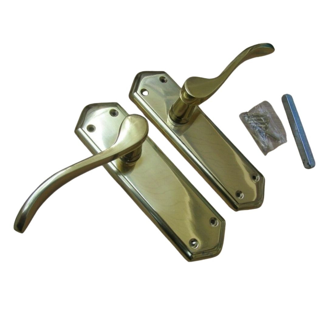 Lever Latch Door Handle Turin Polished Brass.