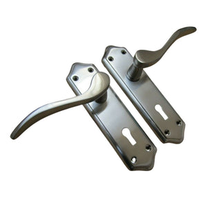 Lever Lock Door Handle Turin Satin Chrome.