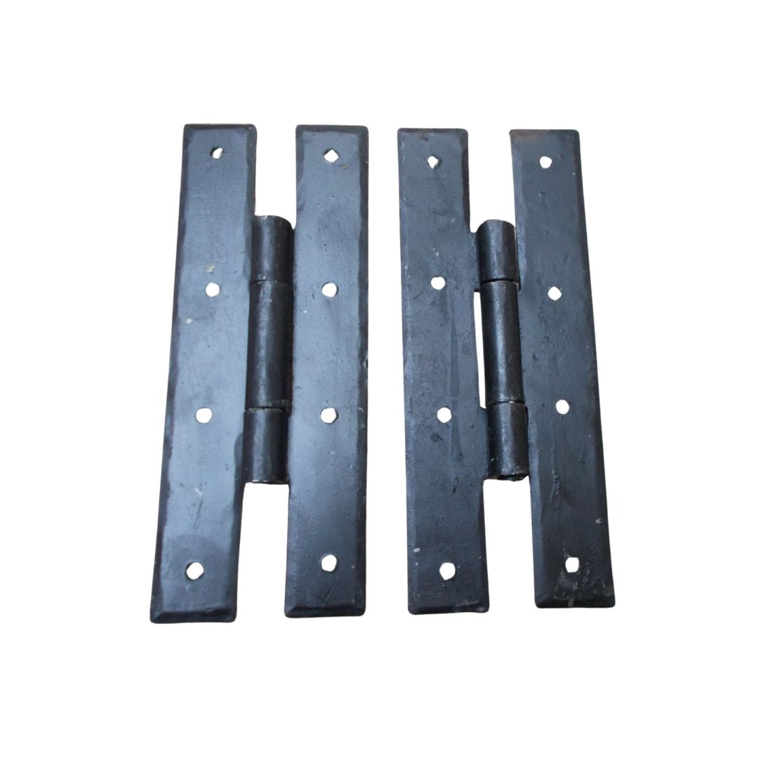 Pair of 7inch H Hinges Black Wax.