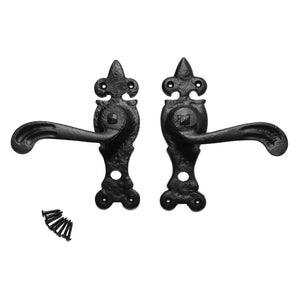 Pair Of Lever Bathroom Oxford Handles Black Antique.