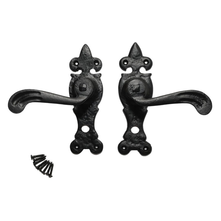 Pair Of Lever Bathroom Oxford Handles Black Antique.