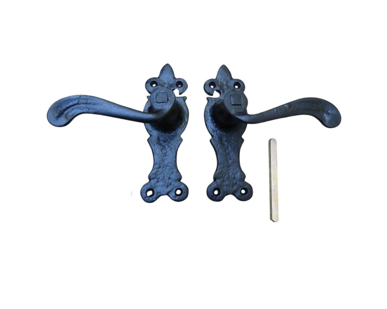 Pair Of Lever Latch Oxford Handles Black Antique