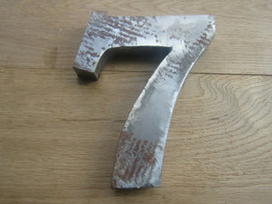 8inch Large Rustic Steel Number 7 Sign.