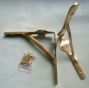Pair Of 7x7inch Gallows Brackets Polished Brass.