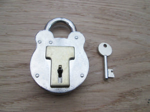 Old english steel padlock 80mm.