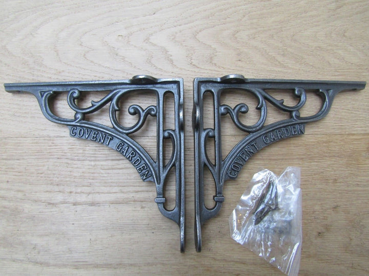 Pair Of 8inch Covent Garden Shelf Brackets Antique Iron.