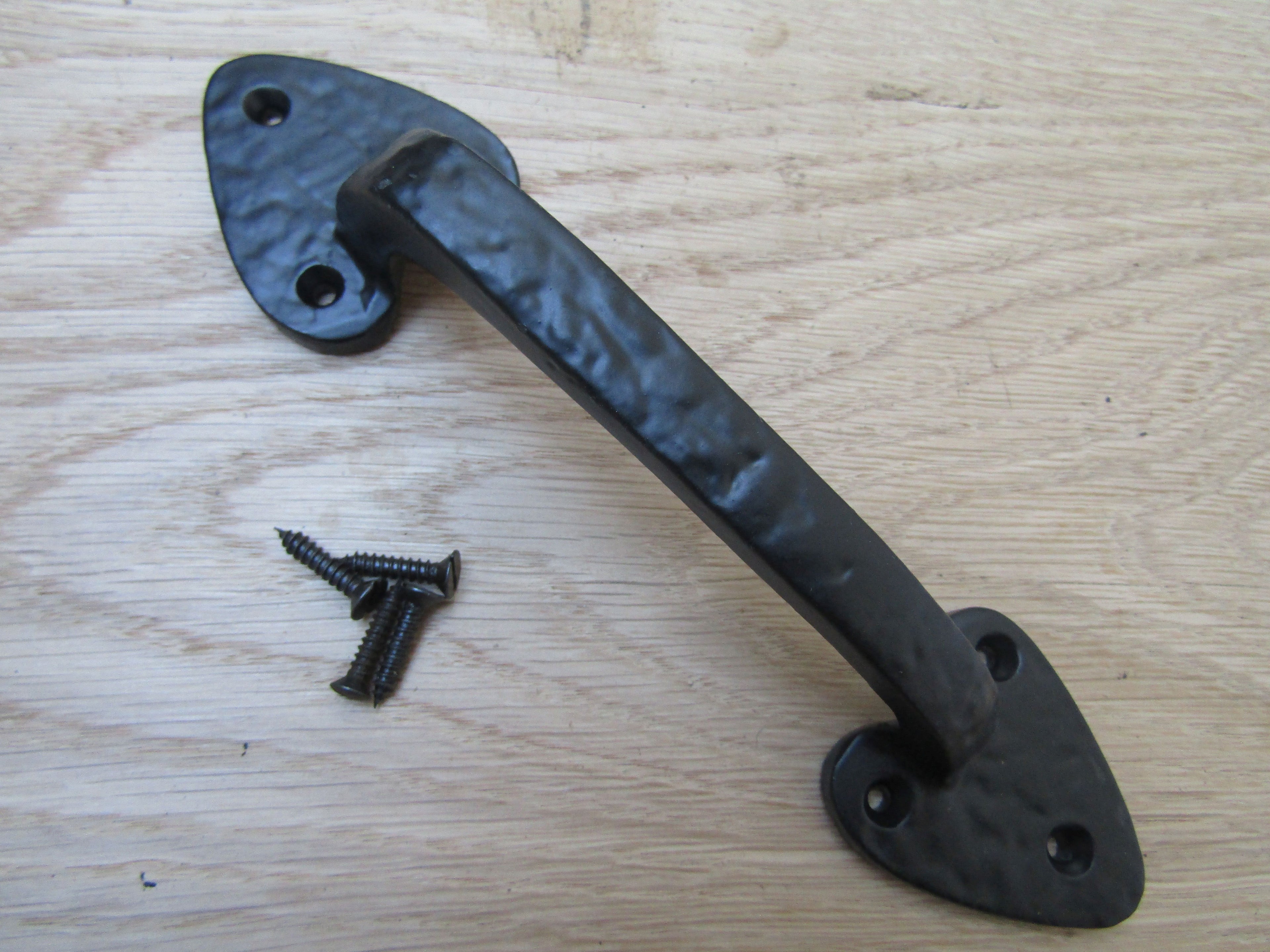 8inch Leaf Spear Door Pull Handle Black Antique.