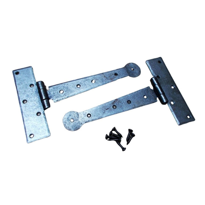 Pair of Penny end Cabinet hinge 8inch Antique Iron.