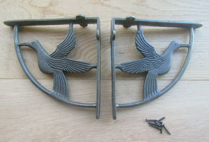 Pair Of 8inch Flying Duck Shelf Brackets Antique Iron.