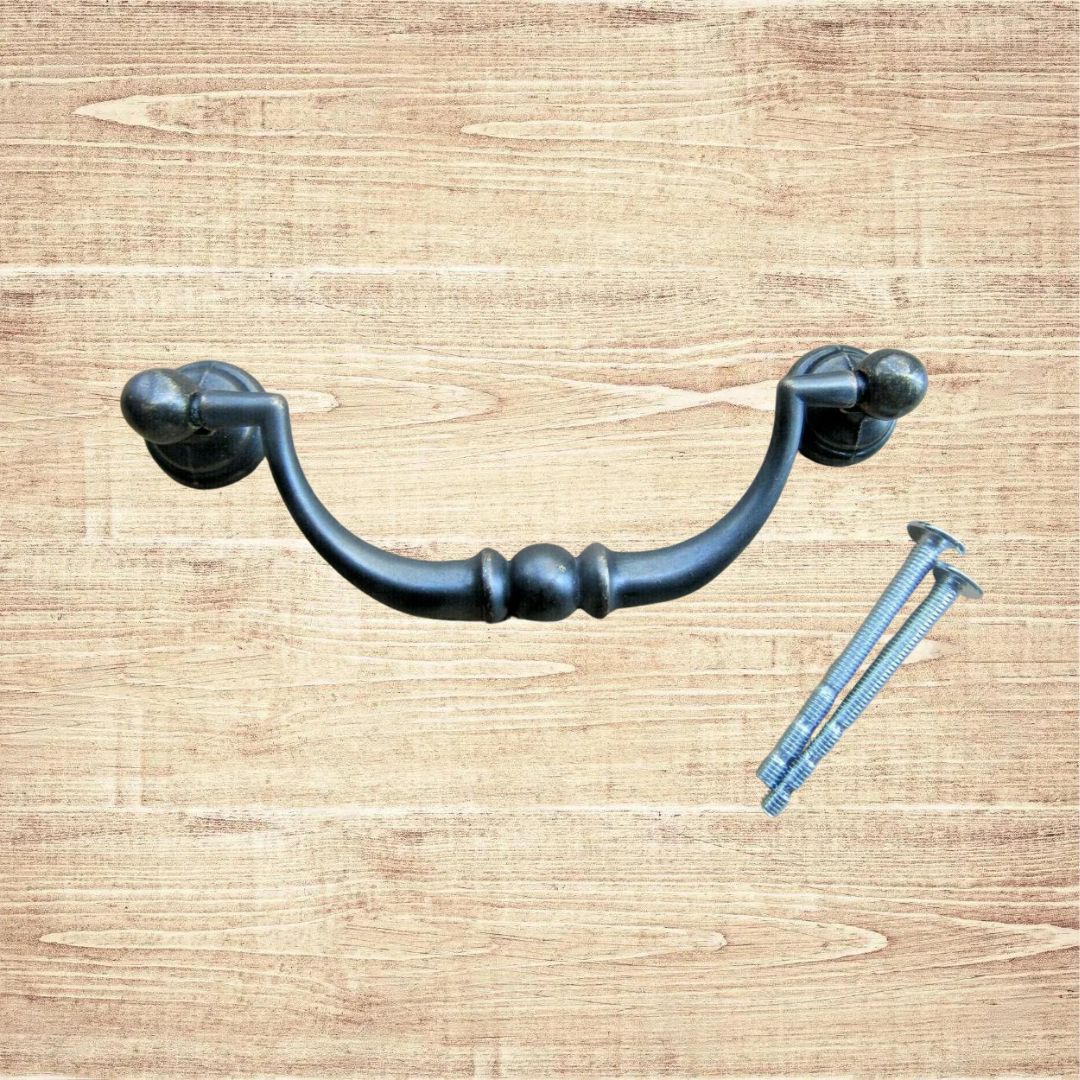 96mm Drop Bar Pull Handle Antique Brass
