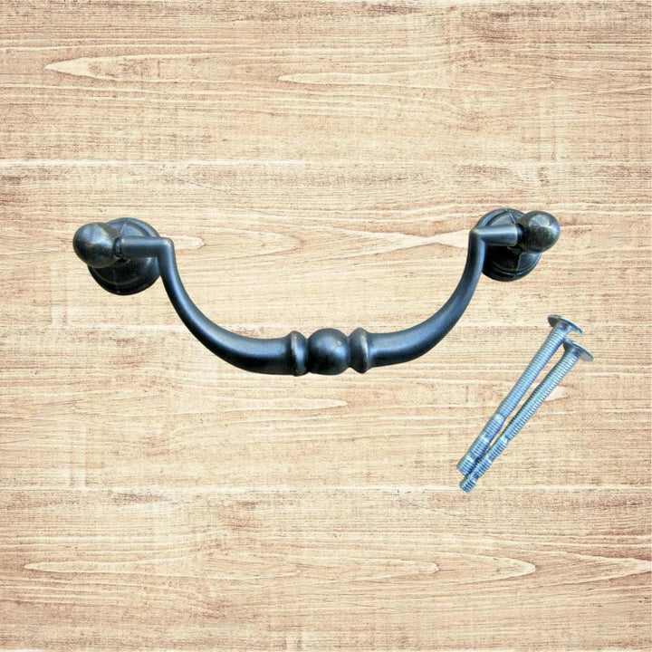 96mm Drop Bar Pull Handle Antique Brass