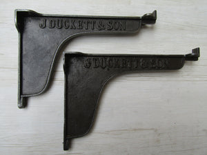 Pair Of J Duckett Lipped Shelf Brackets Antique Iron 9inch.