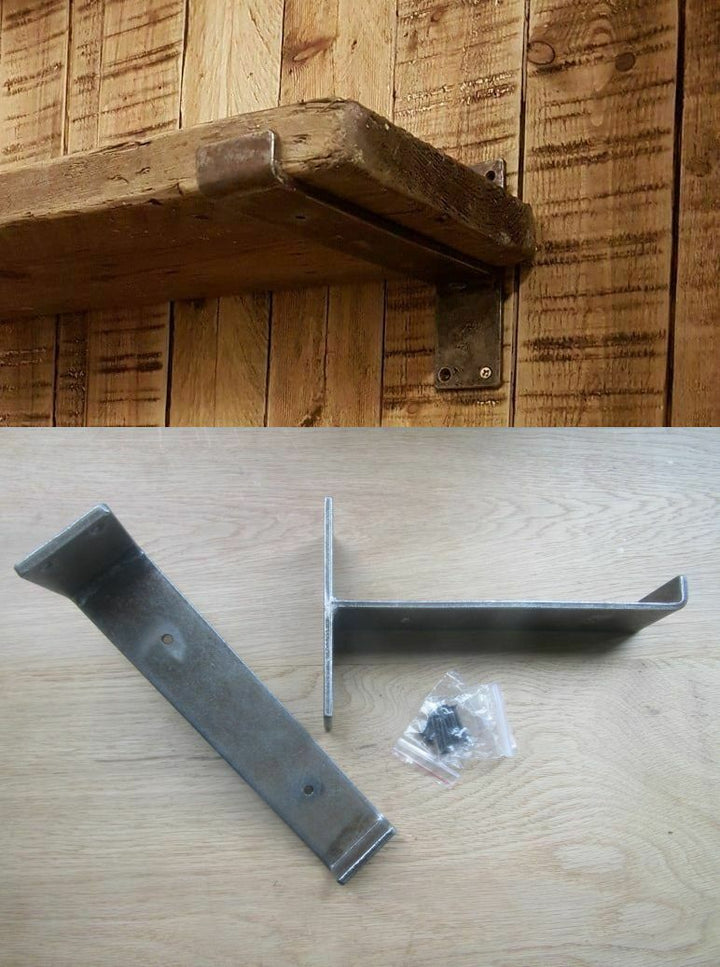 Pair of 9inch Linton T Shaped Lipped Shelf Bracket.