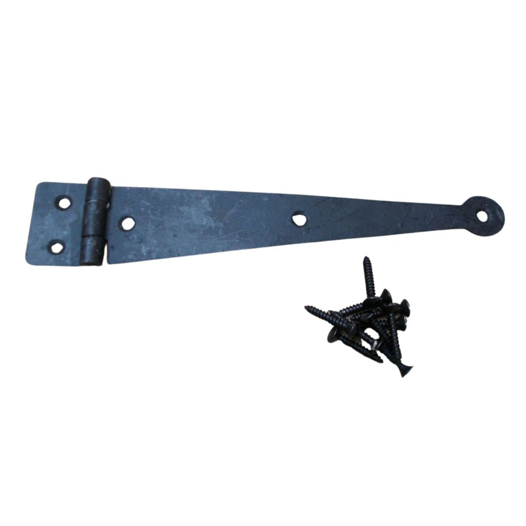 Penny End Strap Hinge black wax.