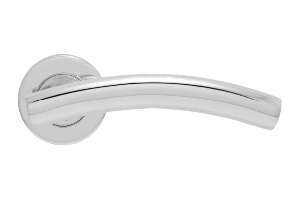 Arched Lever on Rose Door Handle – Satin Stainless Steel Fire Rated