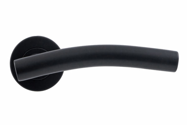 Arched Lever on Rose Door Handle – Satin Stainless Steel Fire Rated