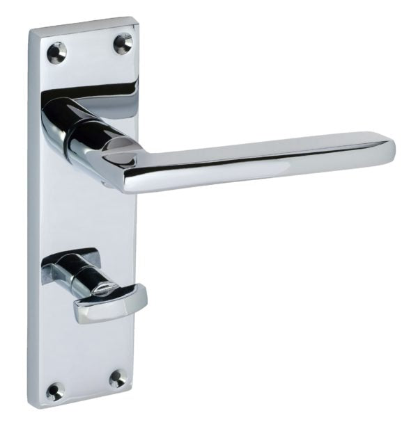 Auriga Lever on Plate Door Handle Set Polished Chrome 148 x 42mm